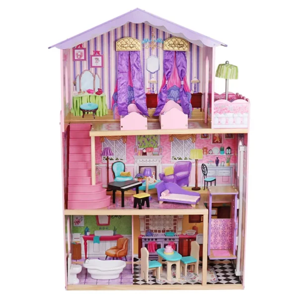 Kids Wooden Doll House - Purple