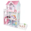 Tiny Dreamer - Kids Wooden Doll House Toy Pretend Play Set - Pink